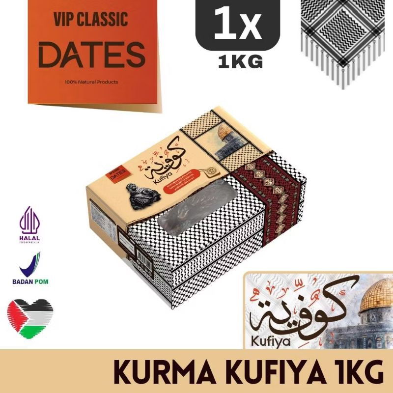 

Kurma Medjool Palestina JUMBO Kufiya VIP Classic 1kg
