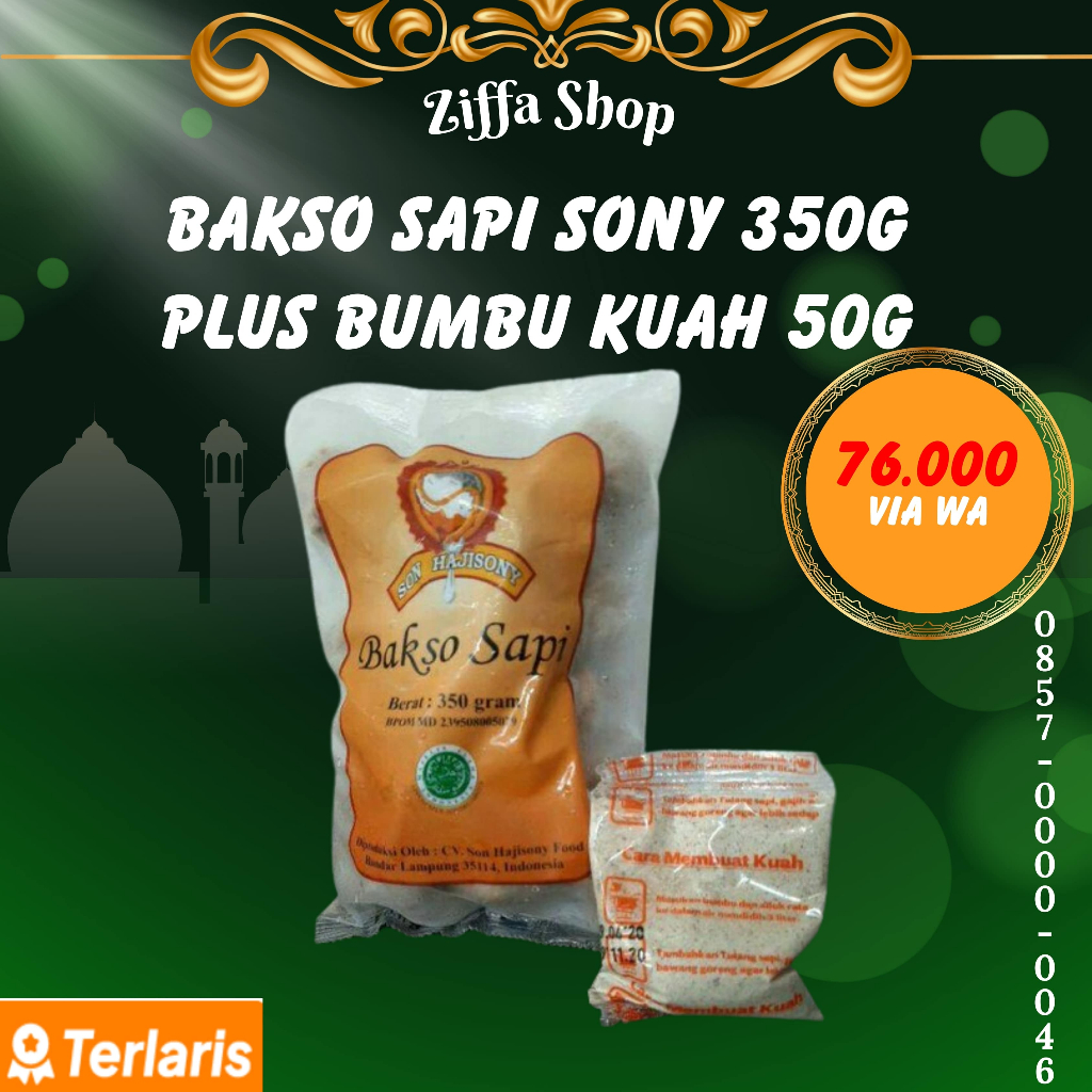 

Bakso Sony Kecil 35 butir + Bumbu Baso Soni Son Haji Lampung