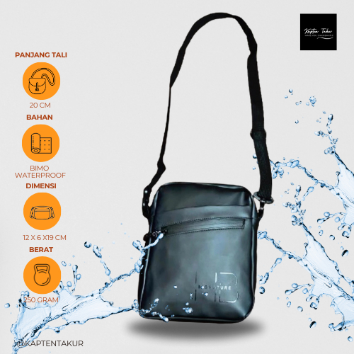 VOULCANE SLINGBAG-Tas Selempang Pria Kecil Waterproof-Tas HP cowok Anti air