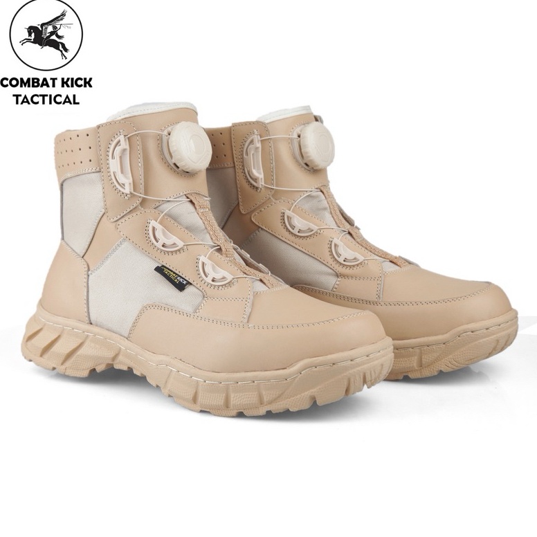 KODE X74X Sepatu PDH PDL TACTICAL PLUTO cream 6Inc tali putar COMBATKICKS