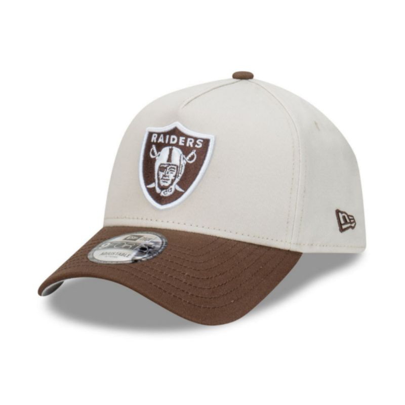 Topi New Era Cap Las Vegas Raiders Vintage Stone Walnut Type A Frame 9Forty Adjustable Original