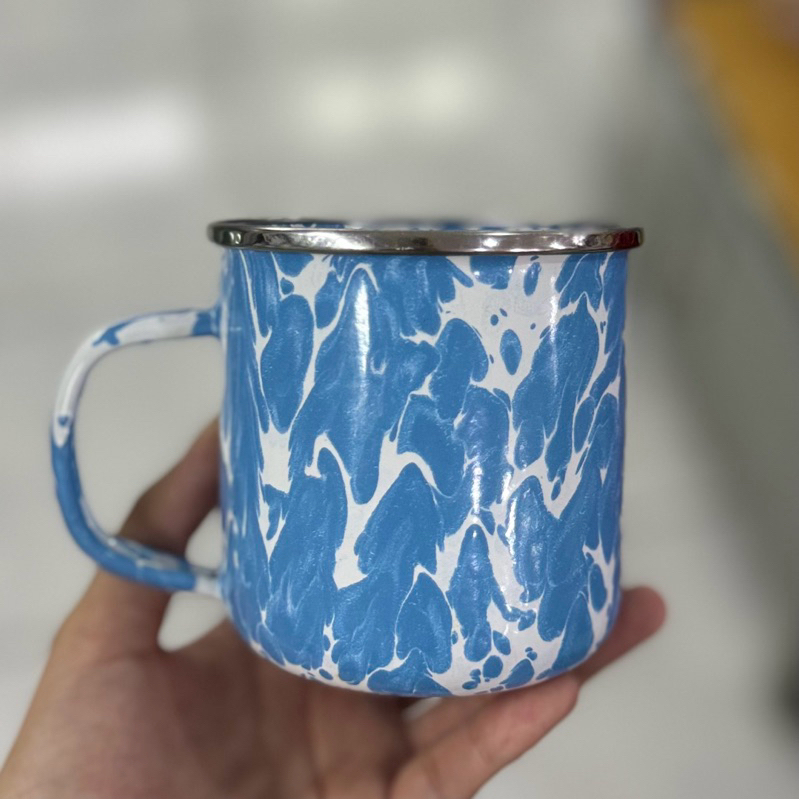 Cangkir Mug Enamel - 9 cm Warna Biru