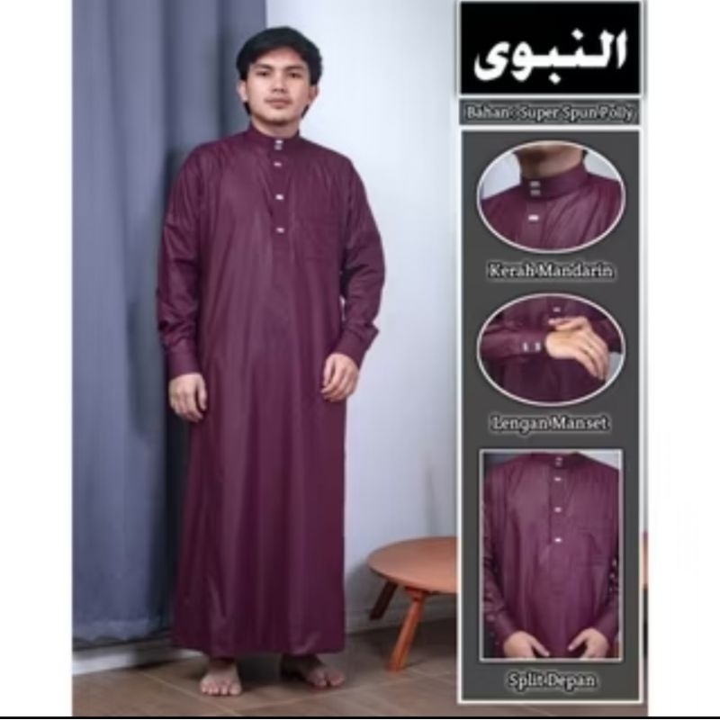 Jubah Nabawi Manset / Jubah An nabawi / Jubah semi arab An Nabawi / jubah pria