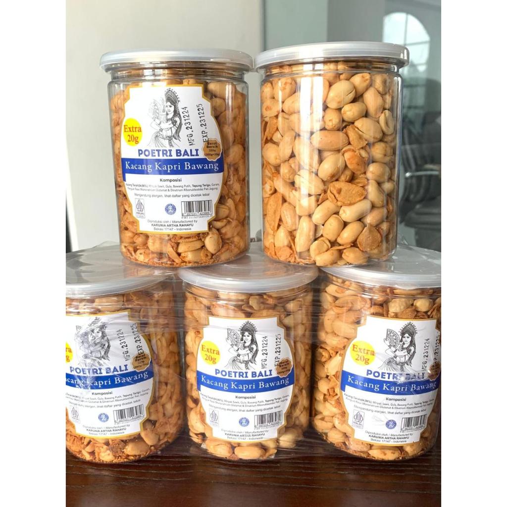 

Kacang Kapri Bawang Poetri Bali Kacang Bawang Premium Toples Ukuran 330 Gram