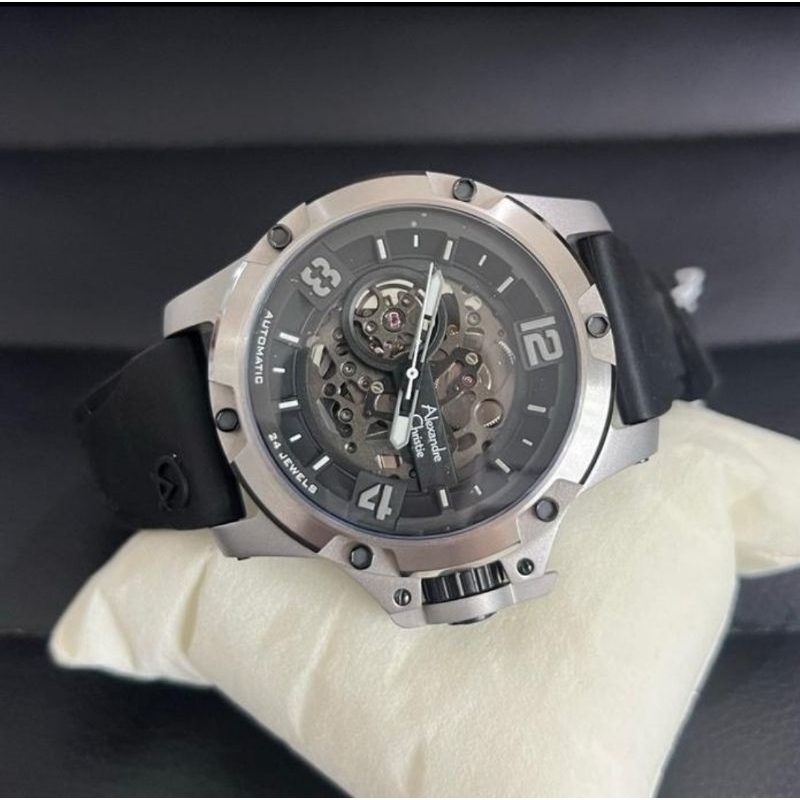 Jam tangan Pria Alexandre Christie original ac 6295 Automatis Black