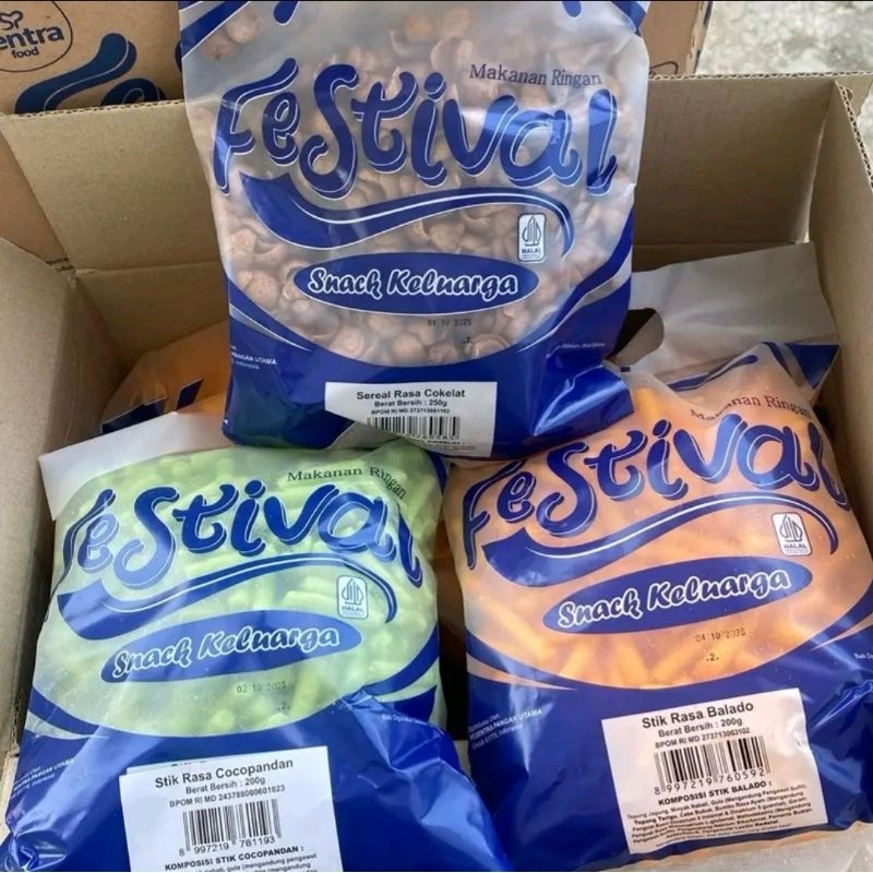 

Snack festival 1 dus dapet 3 kantong 200gram