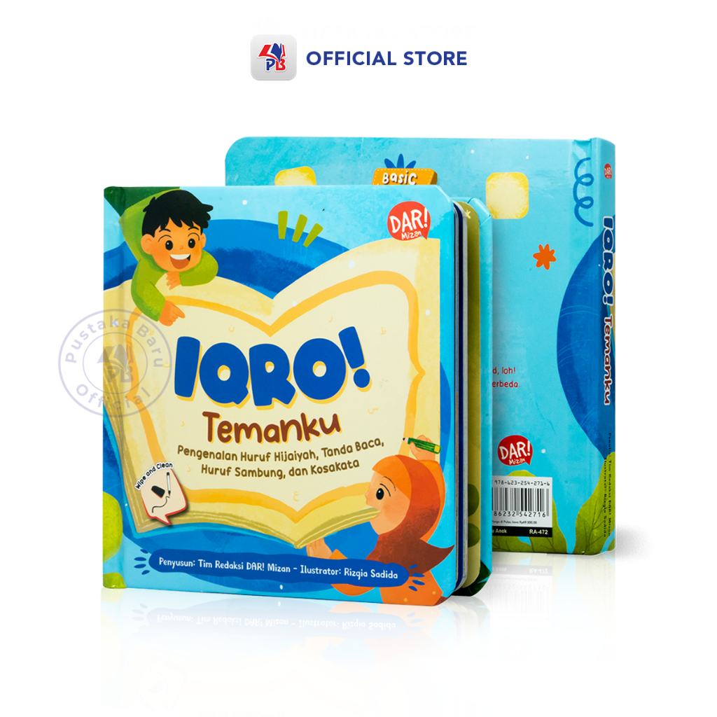 Buku Anak Boardbook Iqro Temanku : Pengenala huruf Hijaiyah Tanda Baca Huruf Sambung Dan Kosakata Fu