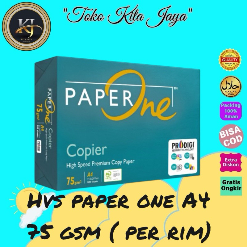 

Kertas HVS paperone A4 75gsm ( 1 rim )