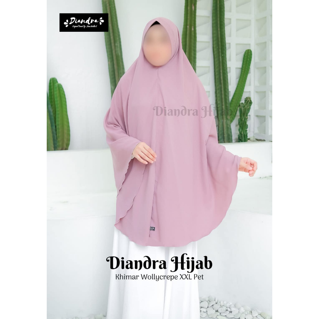 DIANDRA HIJAB_Khimar/Jilbab Syari Size XXL PET Pd 105/Pb 120  Wollycrepe Murah