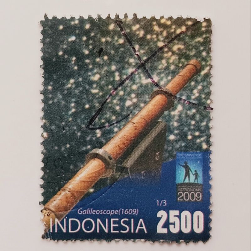 

(AD) Perangko Indonesia 2009 Tahun Astronomi Internasional - Galileoscope (1609) (1/3) 2.500 rupiah Used
