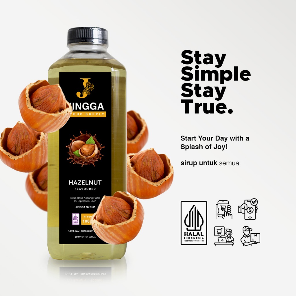 

JINGGA Hazelnut Syrup 1000 ml - Sirup Hazelnut Untuk Kopi Latte Chocolate Milkshake