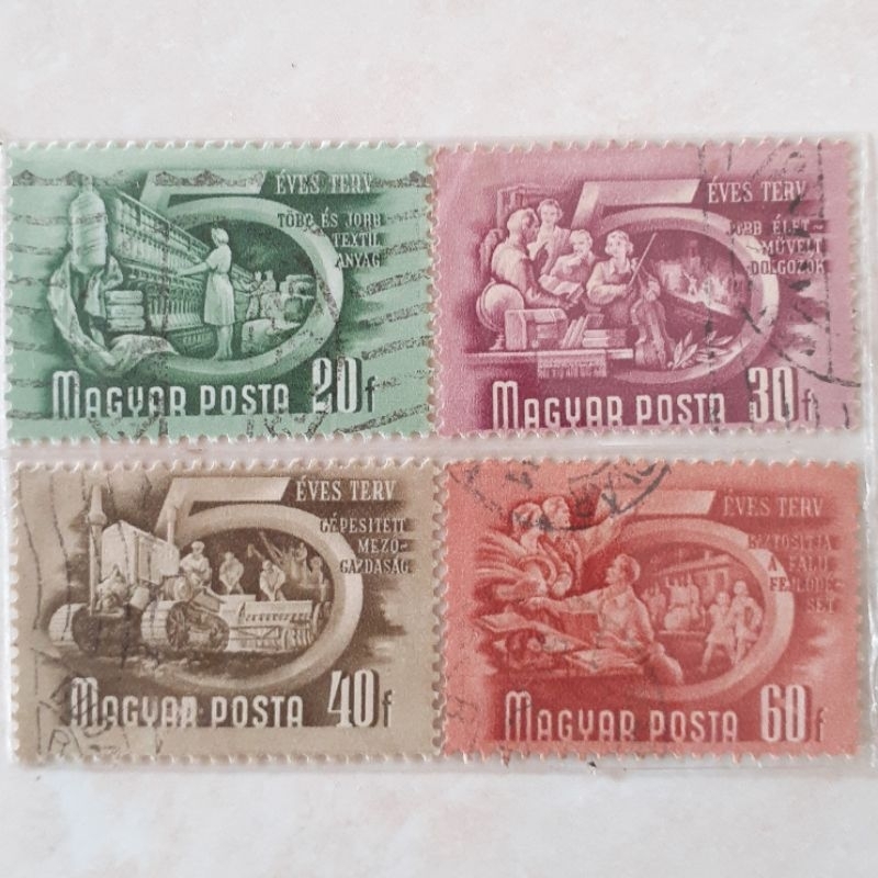 

Perangko Hungaria Five-year Plan Tahun 1951 set 4pcs