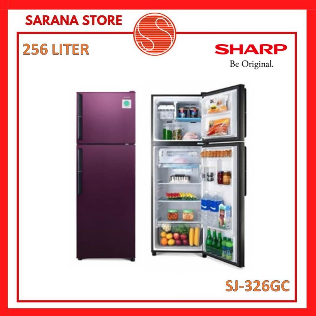 SHARP Kulkas 2 Pintu SJ-326-GC 256L Sharp New Diamond Handle SJ-326GC