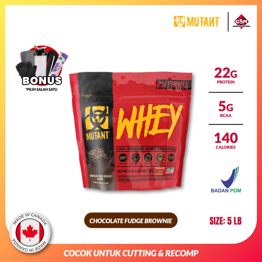 Mutant Whey 5 lb Protein Suplemen Otot Gym