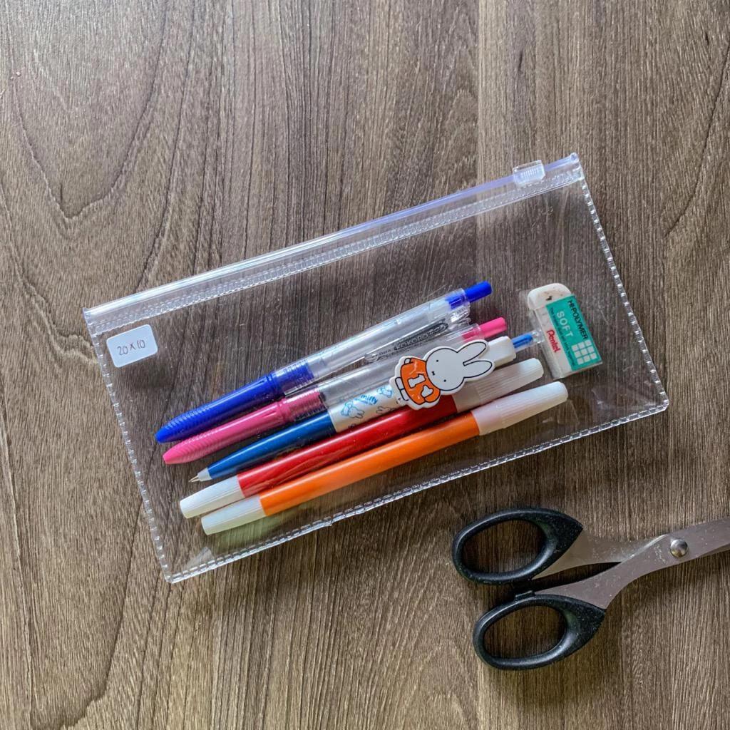 HD Pouch Ziplock / Tempat Pensil Ziplock / Ziplock Pouch Make Up / Pouch Bening Transparan