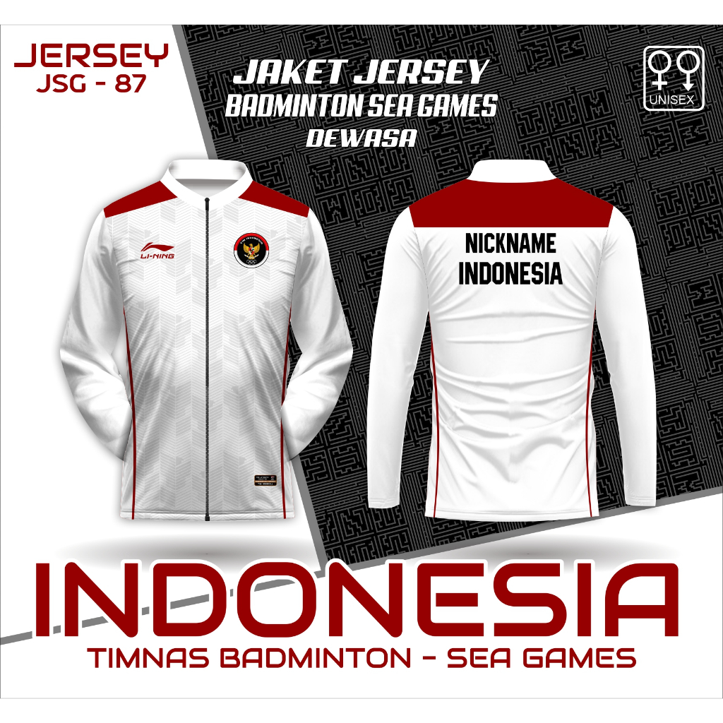 jaket jersey timnas badminton seagames jaket tracktop bulu tangkis jersey zipper