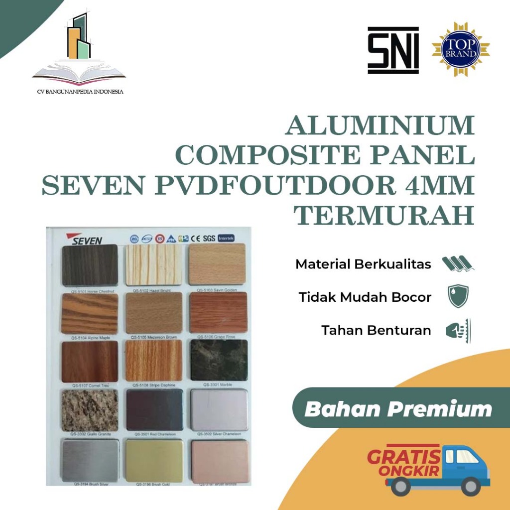 ALUMINIUM COMPOSITE PANEL SEVEN PVDF/OUTDOOR 4mm TERMURAH