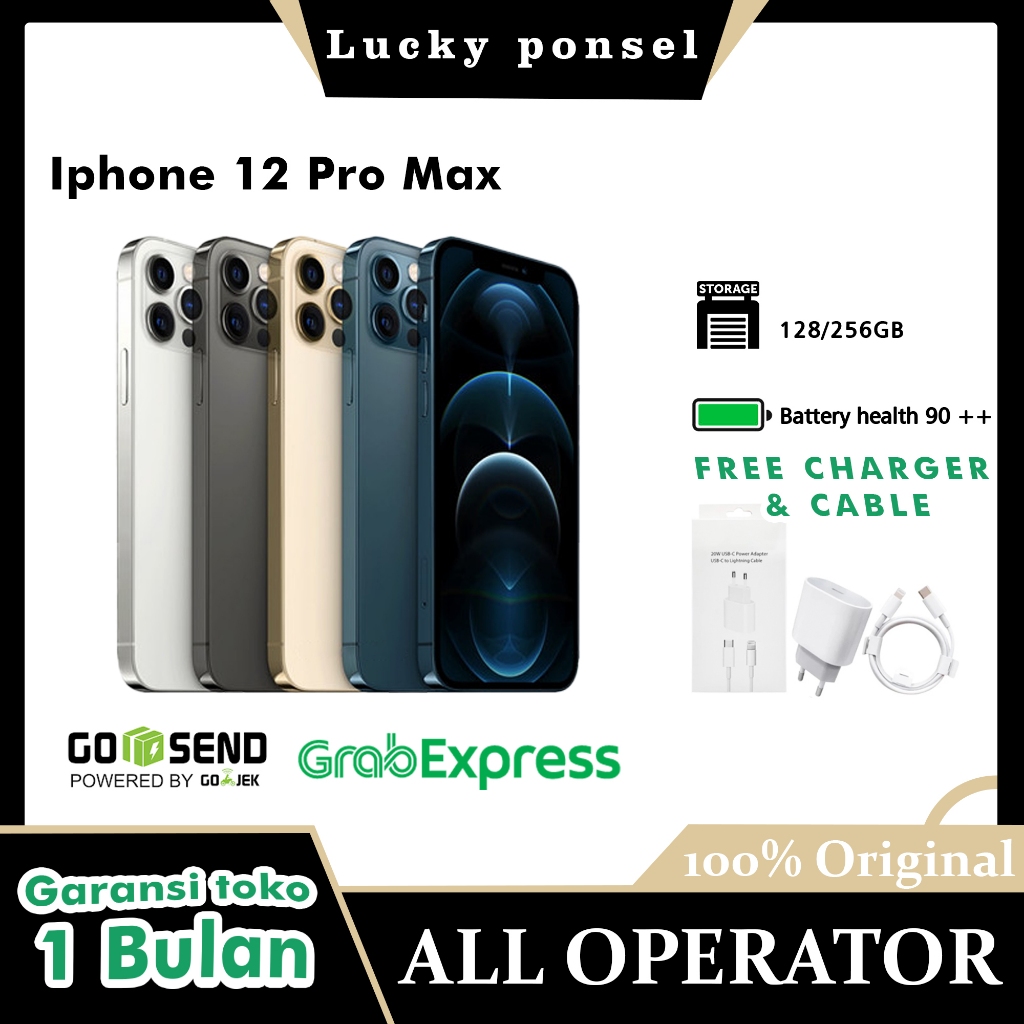 IPHONE 12 pro max 128gb 256gb Fullset BEKAS/LIKE NEW Bergaransi Like New