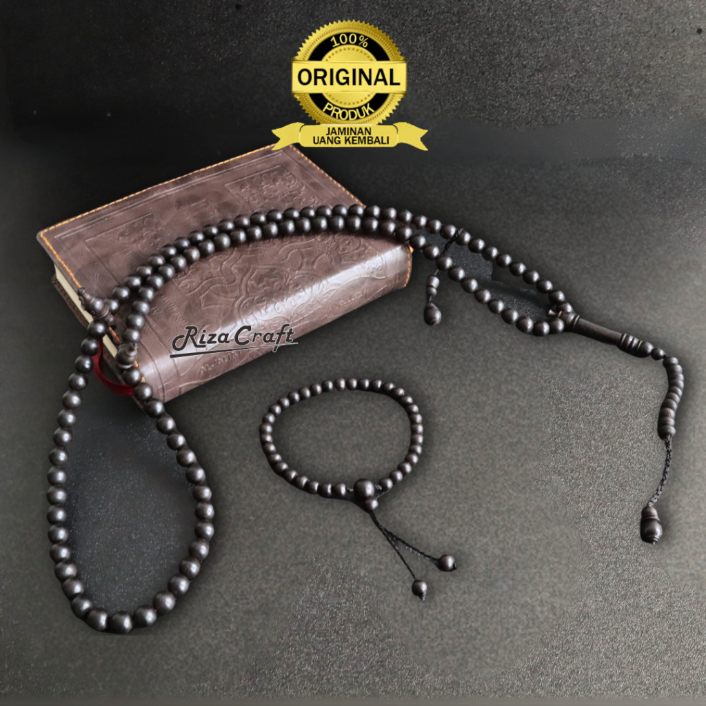 PAKET Tasbih Gelang Kayu Eboni Ebony Hitam ASLI Sulawesi 99 33 Butir