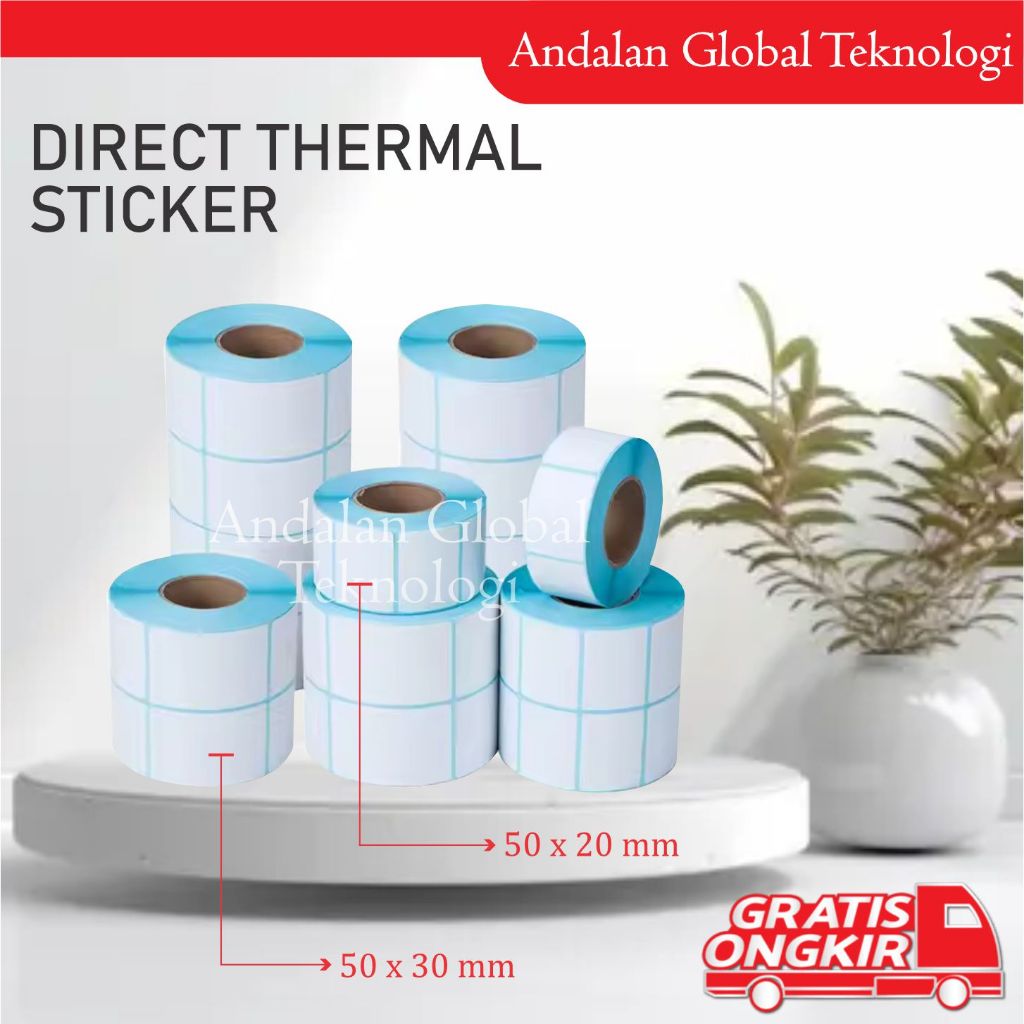 

Label Sticker Thermal Waterproof / Sticker Label / Label Kertas isi 1.000 pcs - 1 Roll