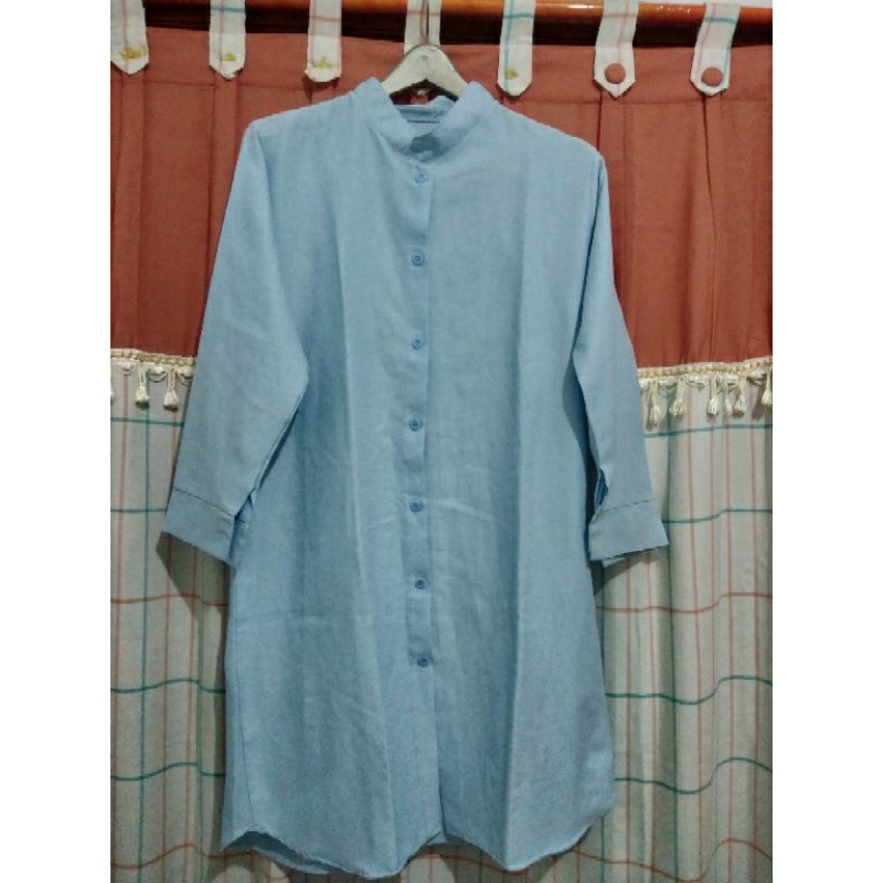 kemeja wanita blue ice