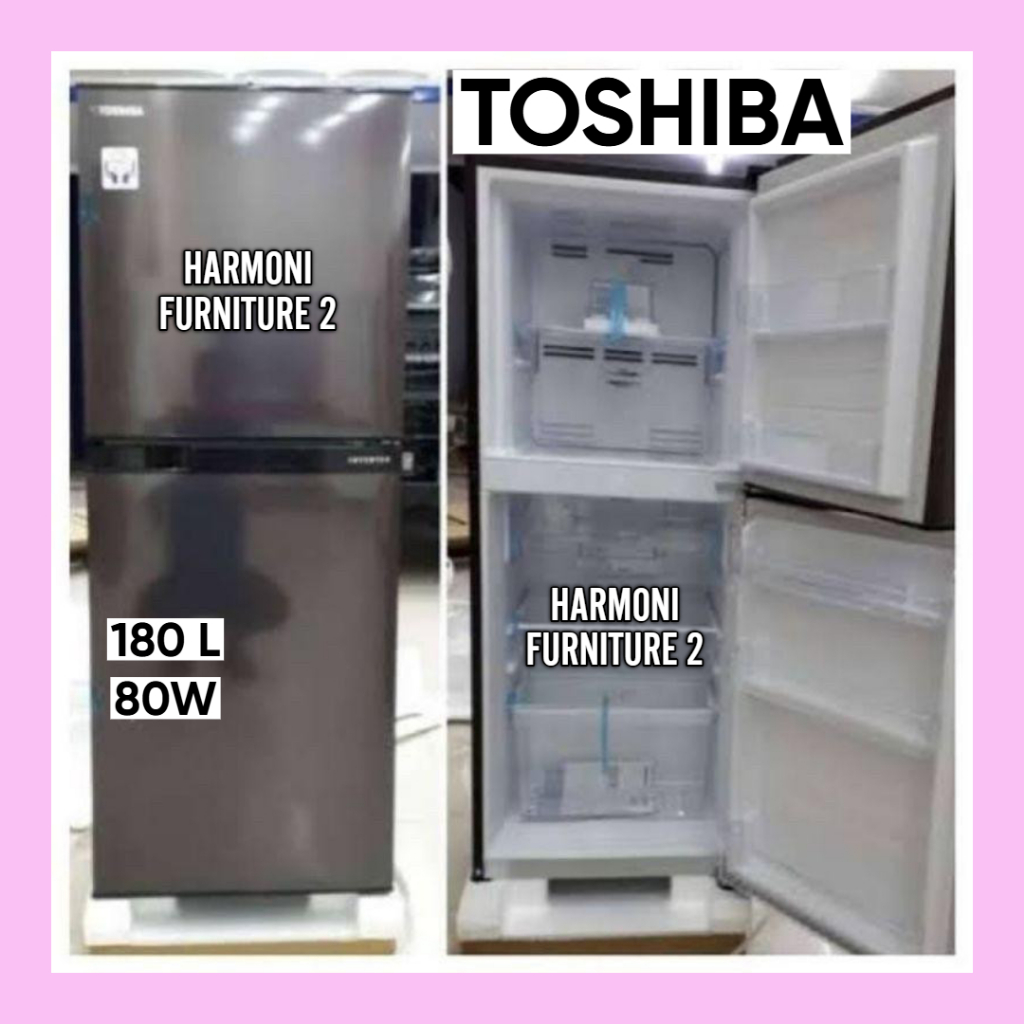 KULKAS TOSHIBA 2 PINTU GR-B221SP LOW WATT TANPA BUNGA ES KULKAS TOSHIBA 2 PINTU LOW WATT