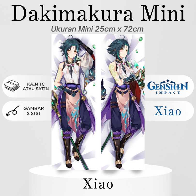 DAKIMAKURA MINI Genshin Impact XIAO Bantal Anime Waifu Mini