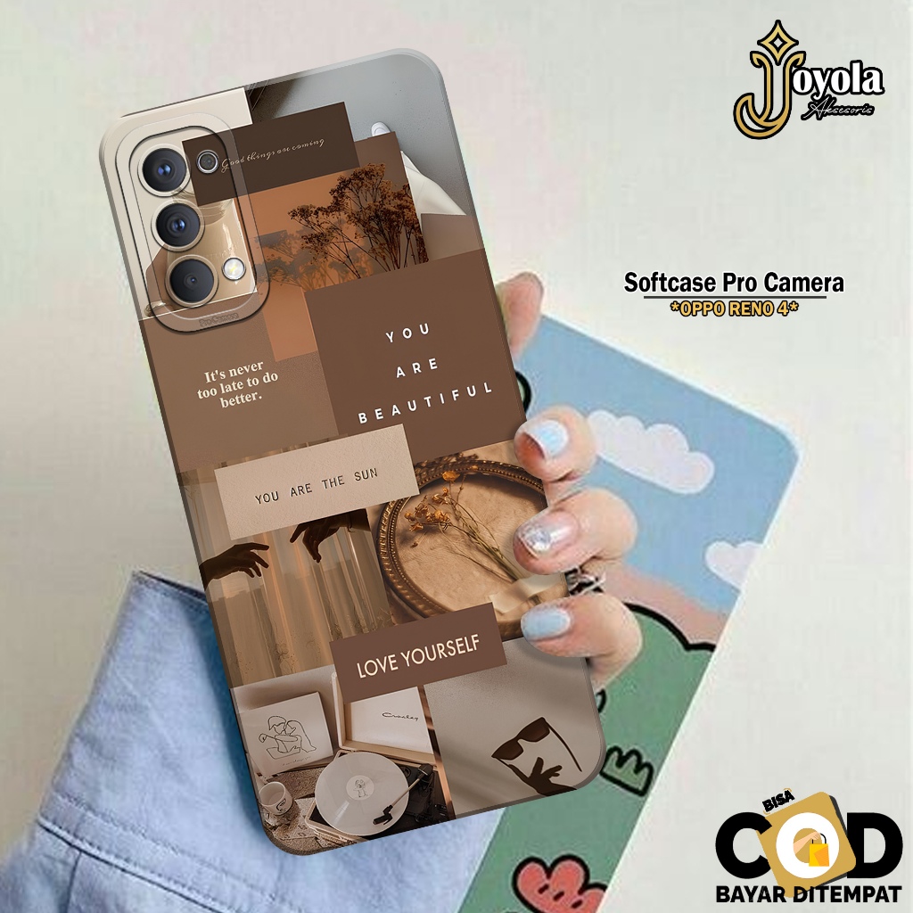 JOYOLA Case OPPO RENO 4 - Fashion Case Aesthetic - Softcase OPPO RENO 4 - Pro Camera - Casing OPPO R