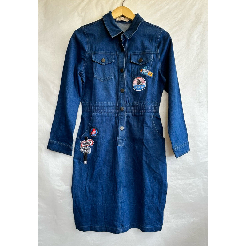 overall dress jeans, lengan panjang