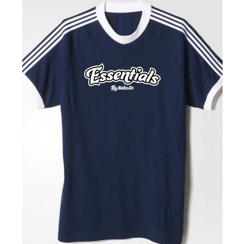 T-Shirt Essentials 3Strip/ Kaos Distro Premium Unisex