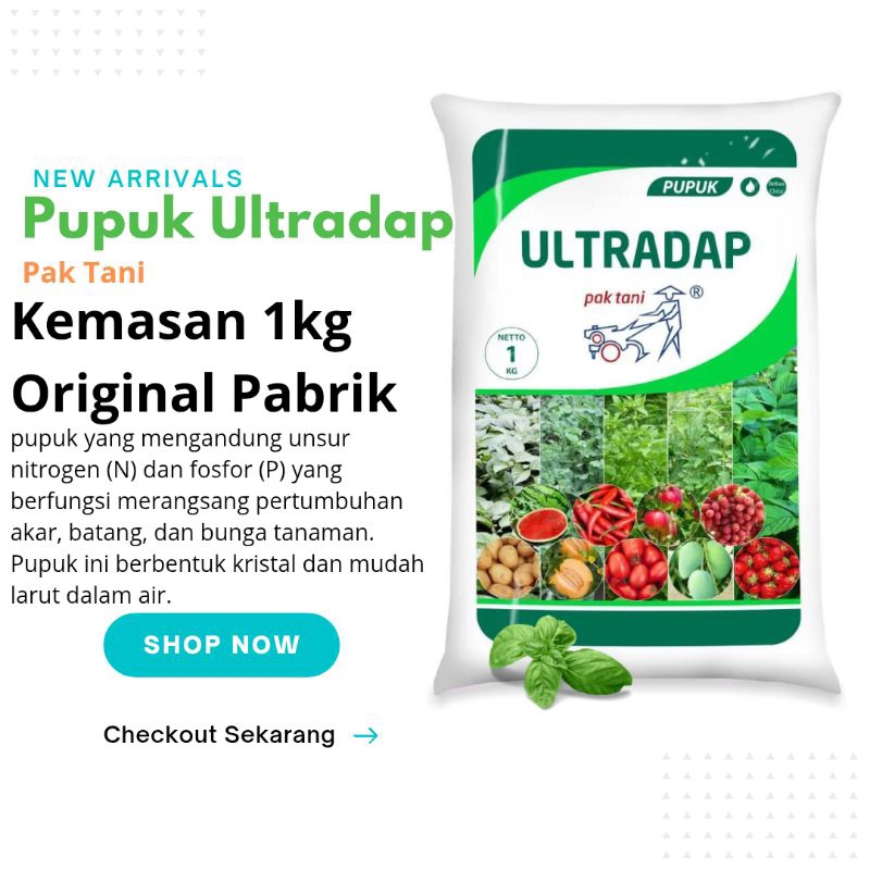 ULTRADAP Pak Tani 1KG – Pupuk Untuk Pertumbuhan Akar dan batang/pupuk fosfat larut air yang kaya aka