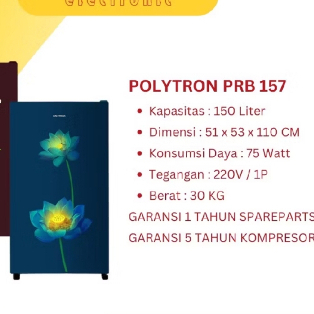 Kulkas Polytron 1 Pintu ER81014306 PRB 157 / 159 Original Garansi Resmi
