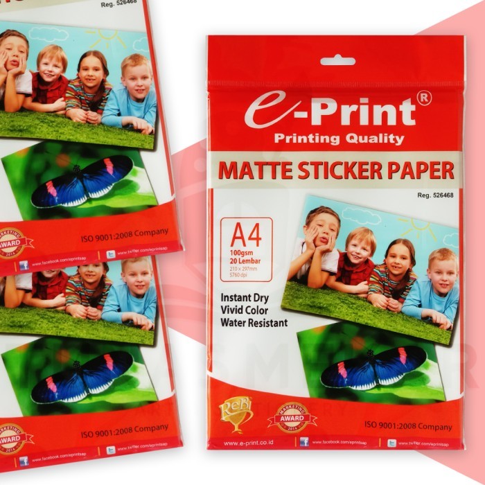 E-Print Matte Sticker Paper A4 / Kertas Stiker Foto Matte Eprint A4