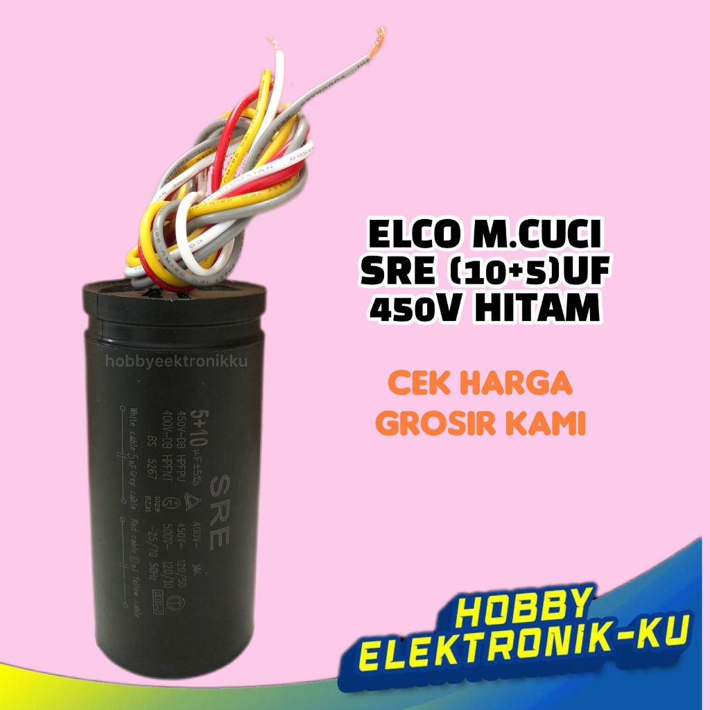 ELCO MESIN CUCI SRE (10+5)UF 450V HITAM