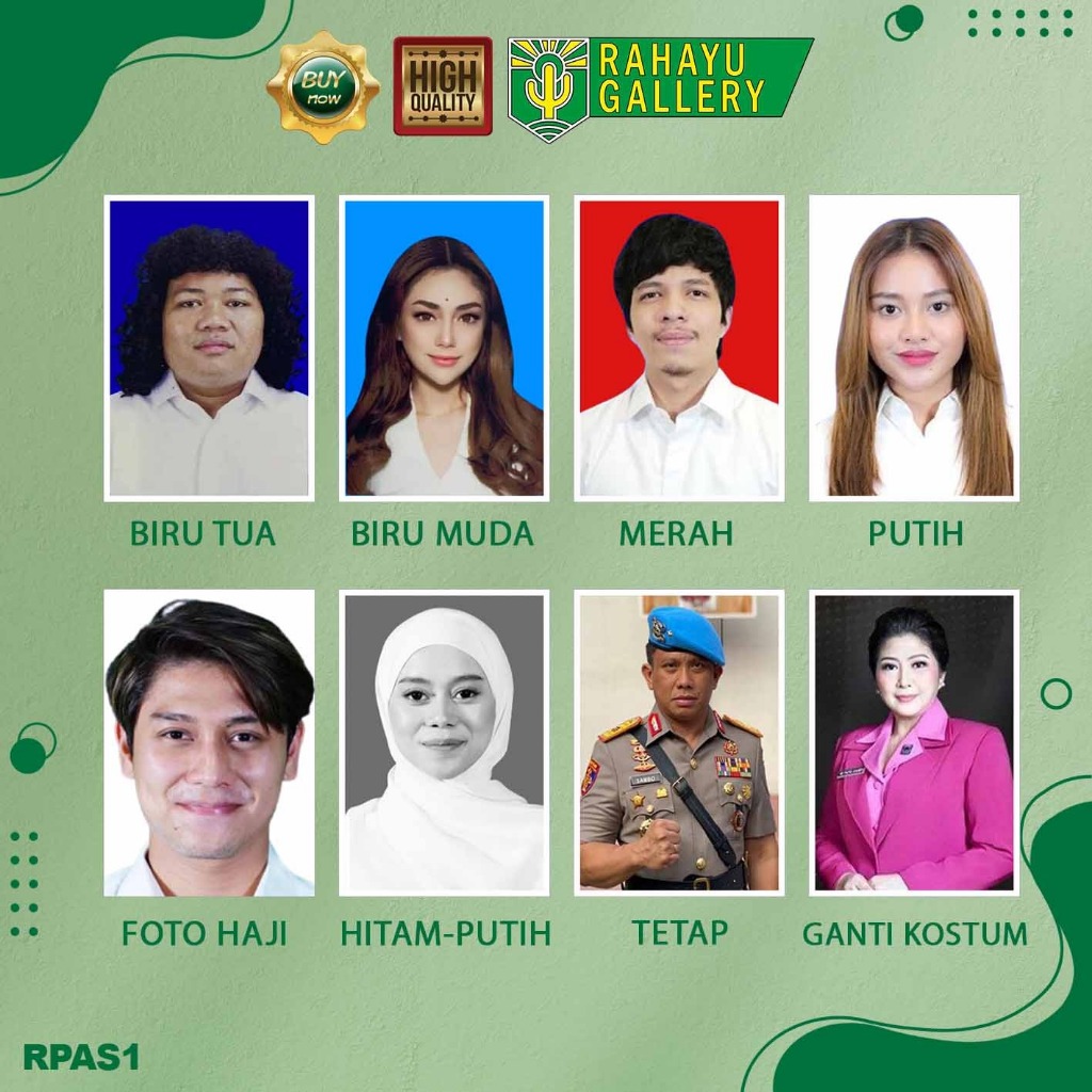 Cetak Pas Foto Photo Rapot / Passport / Lamaran Kerja / Foto Nikah / Foto Ijazah / Foto Haji