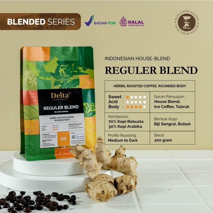 

Delta Coffee - Reguler House Blend Medium to Dark Roast 200 gram