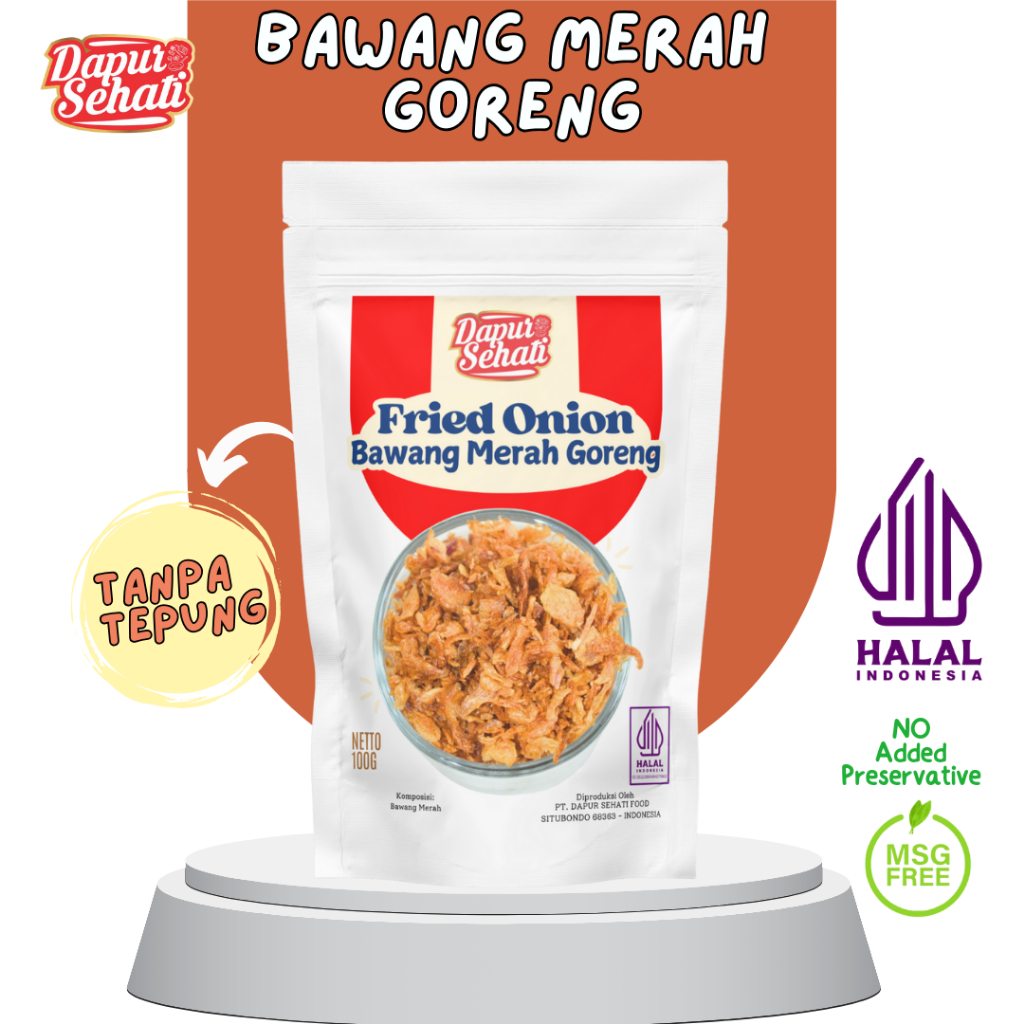 

Bawang Merah Goreng Premium 100 gram Asli Tanpa Tepung Dapur Sehati