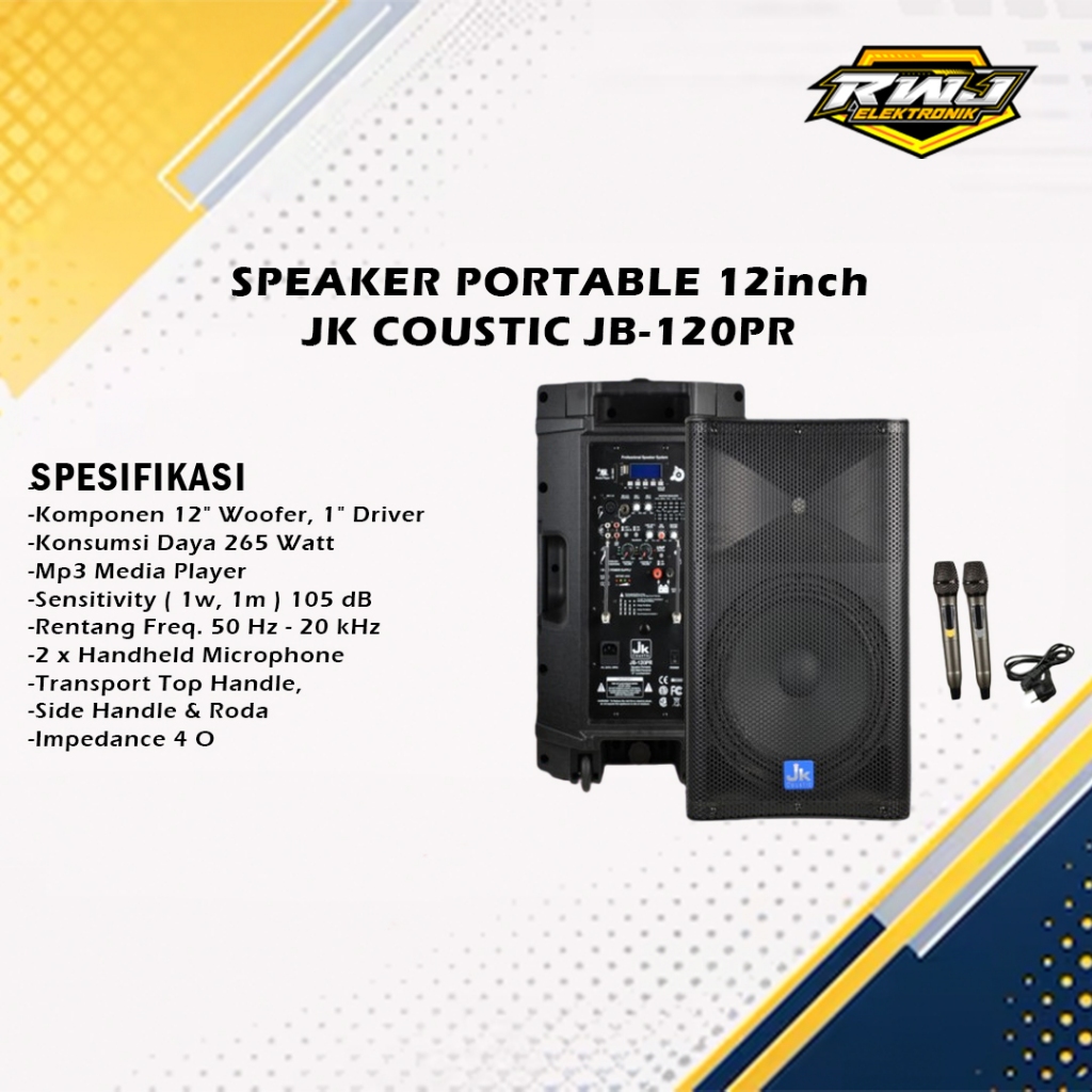 SPEAKER PORTABLE 12inch JK COUSTIC JB-120PR