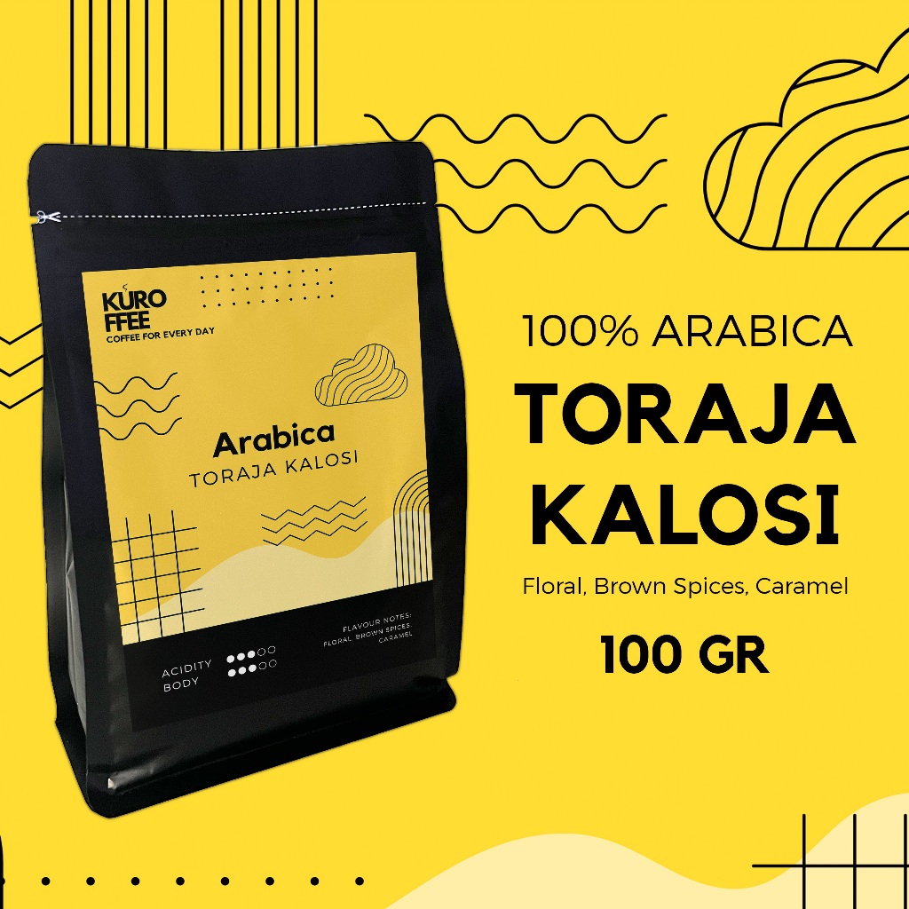 

Kuroffee - Kopi Arabica Toraja Kalosi Biji/Bubuk (Coffee Bean/Grind) 100gr