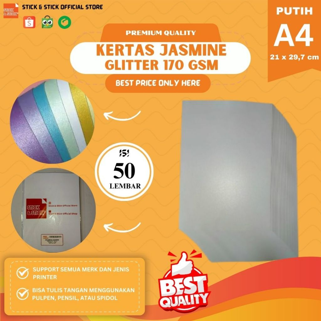 

Kertas Jasmine Glitter Fancy 170 gsm A4 isi 50 lembar