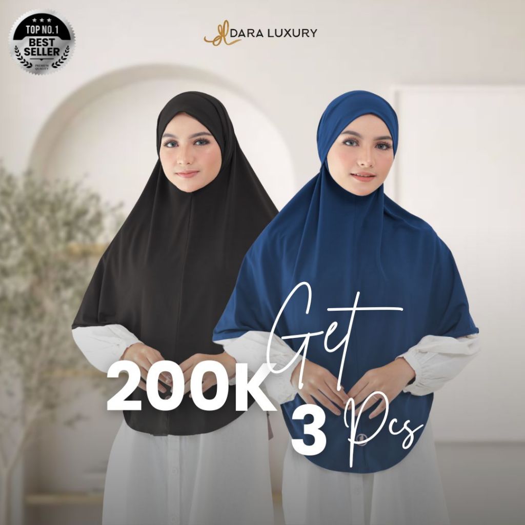 Dara Luxury | Zara 2in1 | Hijab French Khimar 2in1 Jersey Premium