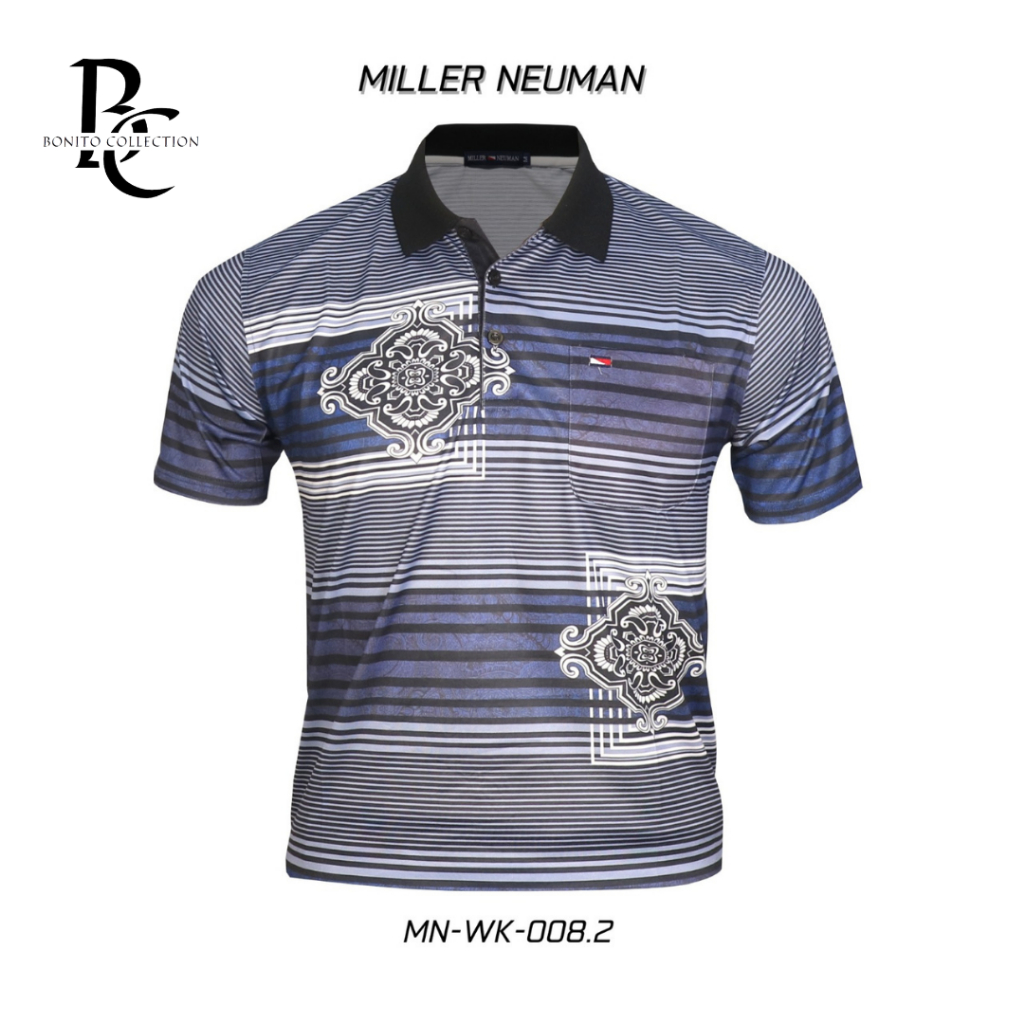 Kaos Polo Kerah Pria Miller Neuman seri 2025 Katun Berkantong 008 Kaos Fashion Korea