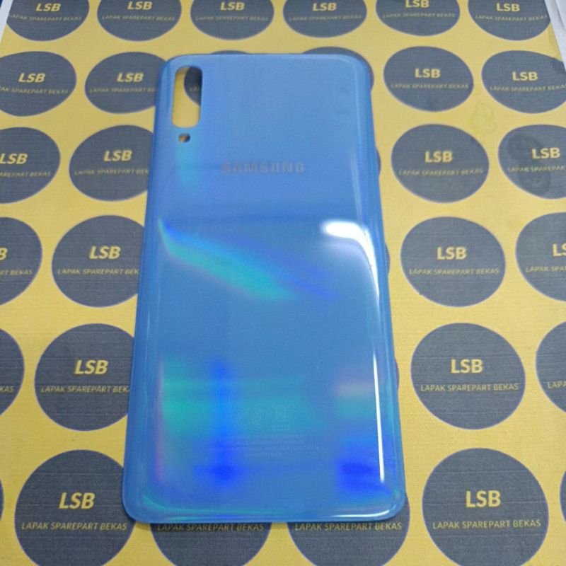 BACKGLASS SAMSUNG A70 A705F BLUE ORIGINAL BEKAS