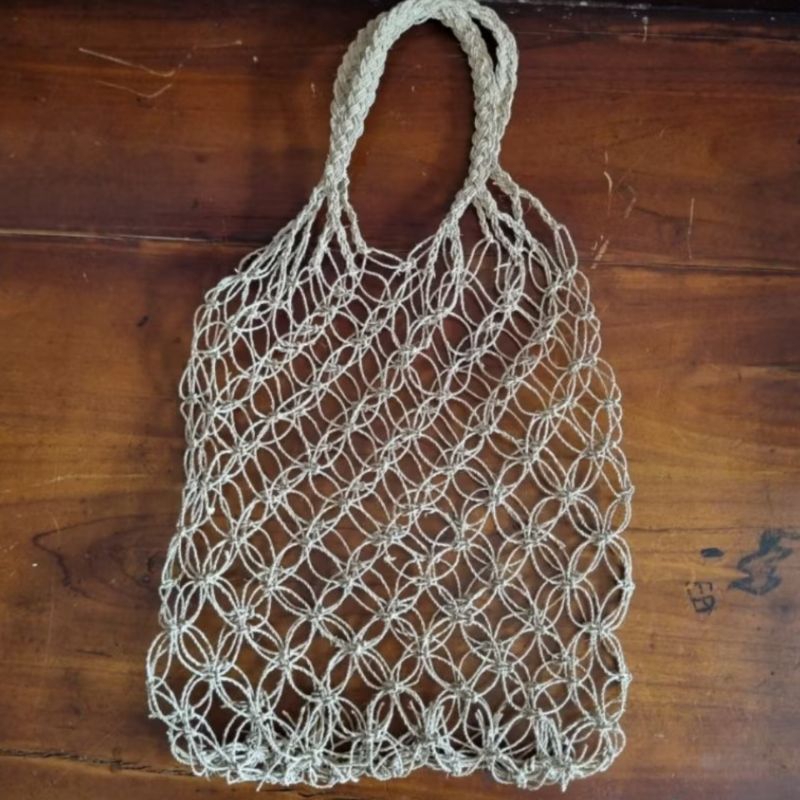 tas rajut anyaman - tas jaring reusable - tas rajut selempang - shopping bag - tas belanja rajut