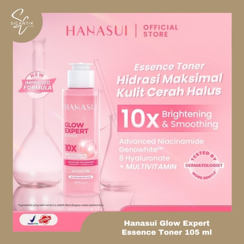 HANASUI GLOW EXPERT TONER ESSENCE NEW IMPROVED FORMULA | HIDRASI MAKSIMAL MENCERAHKAN & MENGHALUSKAN