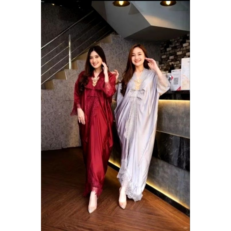 Kaftan polos satin Velvet premium wanita-kaftan pesta, kondangan