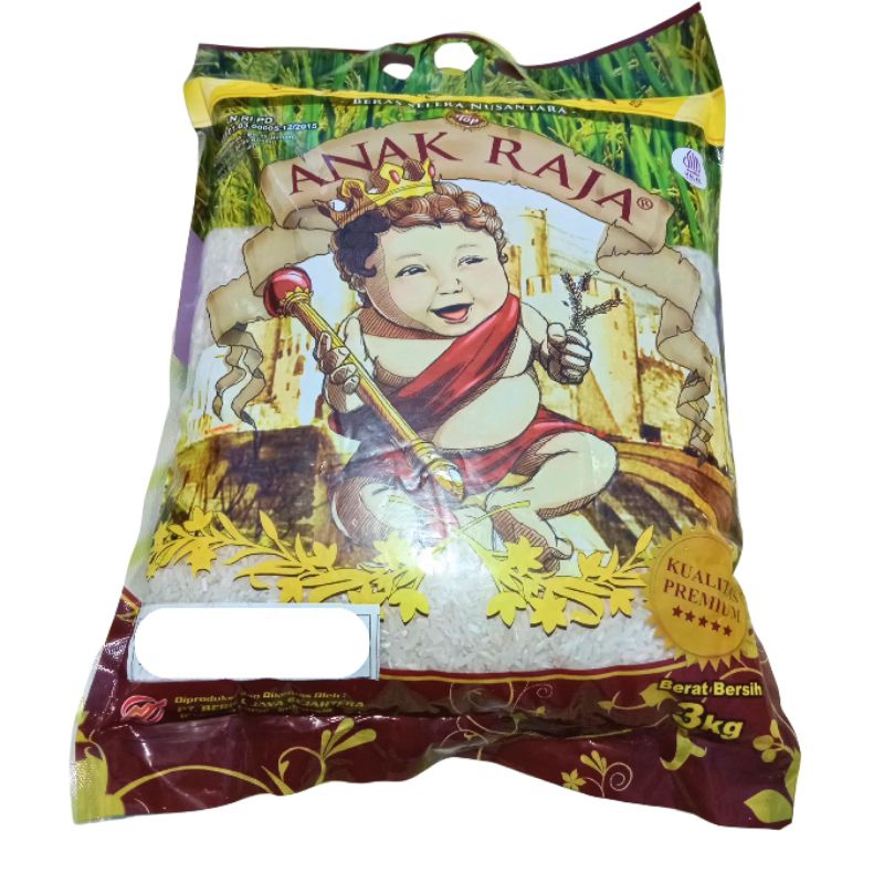 

Beras Anak Raja Beras Pulen 3 kg, Beras Premium