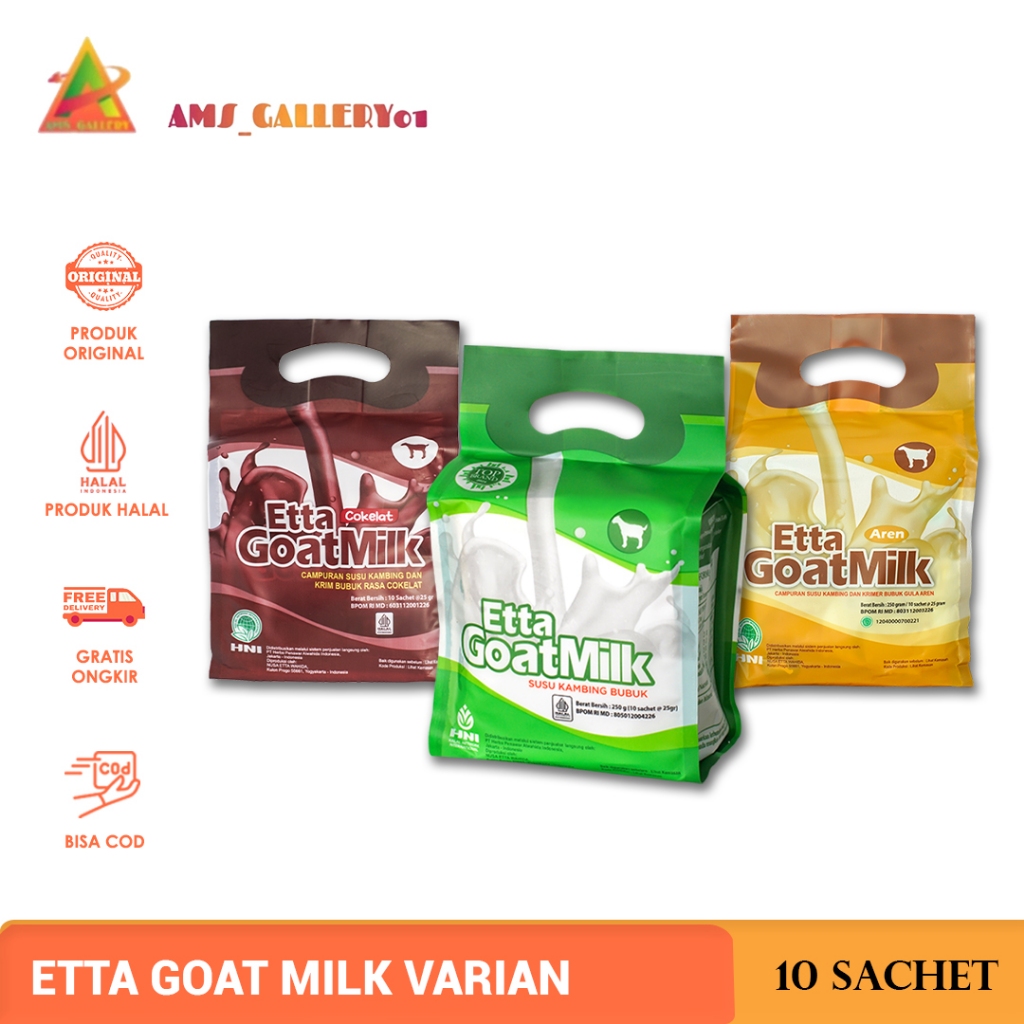 

Etta Goat Milk HNI 10 Sachet EGM Susu Kambing Bubuk ORIGINAL / AREN / COKELAT