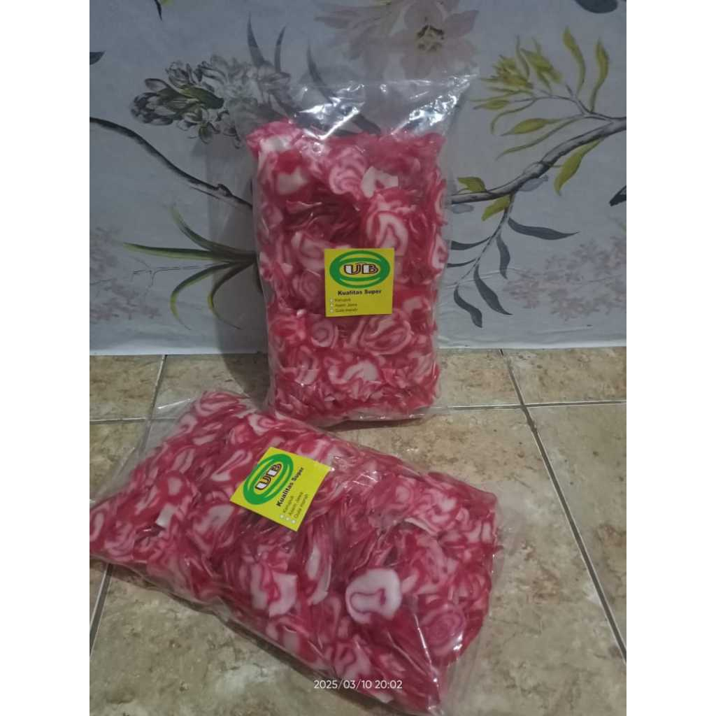 

KERUPUK MAMBO MERAH UKURAN 500G