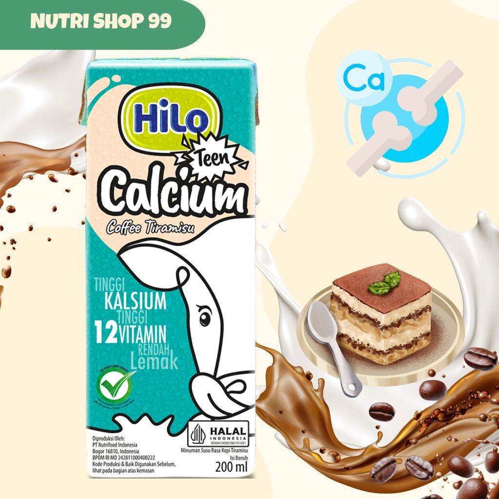 

HiLo Teen Coffee Tiramisu UHT 200ml Tinggi Kalsium Rendah Lemak